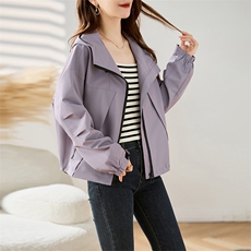 现货！紫色冲锋衣外套女时尚显瘦小个子户外上衣，女装短外套，今喜