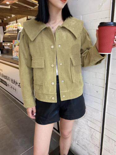 2021秋季新品灯芯绒小外套，其它，蓝典