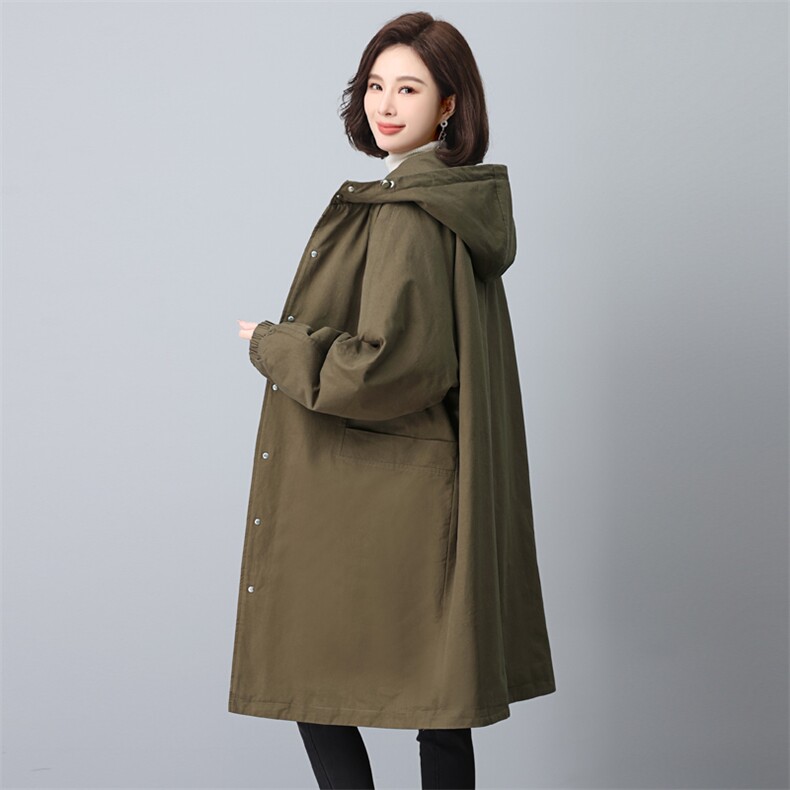 2024年冬季宽松常规中长款长袖棉衣,女装棉衣/棉服,希欧阁