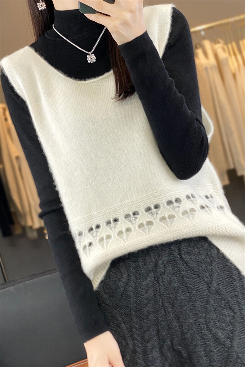 无袖背心裙内搭马甲针织打底衫女秋冬2024新款,女装马甲,羿纯羊绒