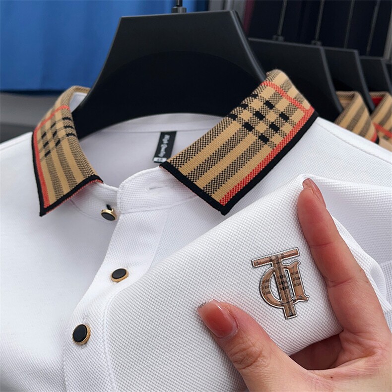 2023新款秋季体恤内搭纯色保罗POLO衫韩版修身上衣服男士长袖T恤,男装Polo衫,电商B212（原钱塘6029）