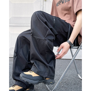 春夏季新款美式复古休闲工装裤男潮流高街宽松直筒百搭裤K703-P57图片