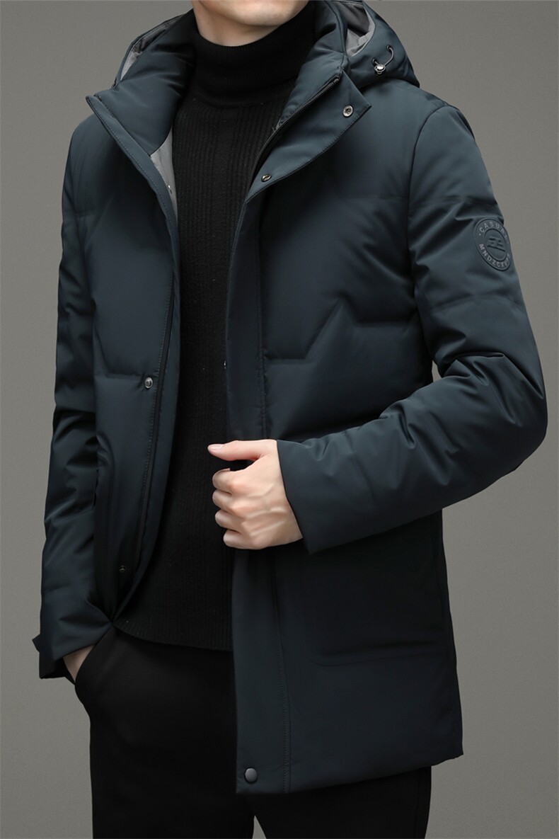 S803钱塘2020-2中年男士冬季厚款连帽商务休闲简约羽绒服P293,男装羽绒服,钱塘207-2