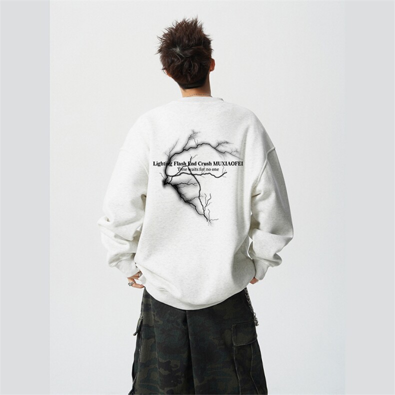 得物供货、重磅420克现货圆领卫衣宽松HD019-1-WY2796LL-P35,男装卫衣,电商019-1