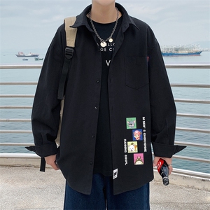 春季长袖衬衫男宽松港风衬衣男外套男CSCS268-P35图片