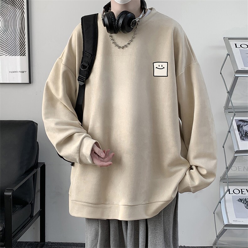 麂皮绒卫衣男大码重磅长袖t恤男JW81316-P35,男装卫衣,电商A040