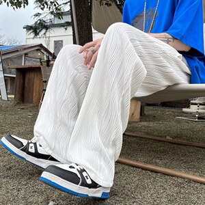 夏季裤子男新款宽松冰丝运动休闲裤韩版潮流潮牌直筒裤MK232-p35