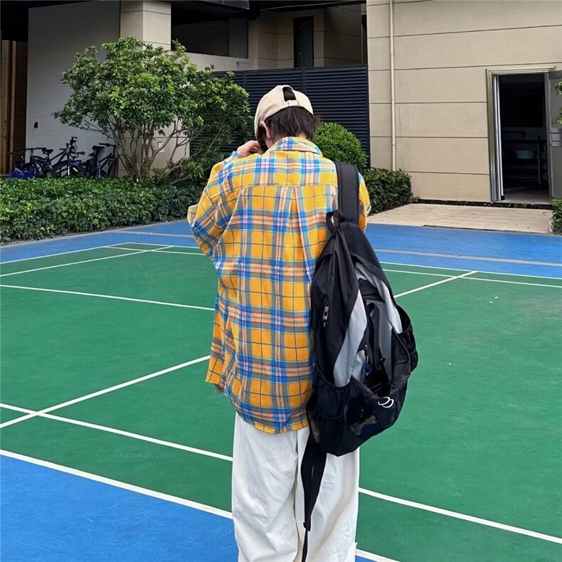 CS58-P30简约气质文艺长袖衬衫原宿流行百搭慵懒潮流新款时尚,男装衬衫,电商B323A