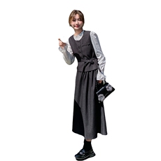黑色马甲半身裙套装女2025春季新款气质超火ootd穿搭高级感三件套，女装套装/套裙，2D078