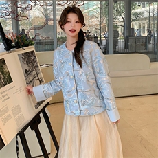璀璨刺绣短外套女重工钉珠上衣2025春季新款轻奢风拼接别致夹克衫，女装短外套，浙宝208A