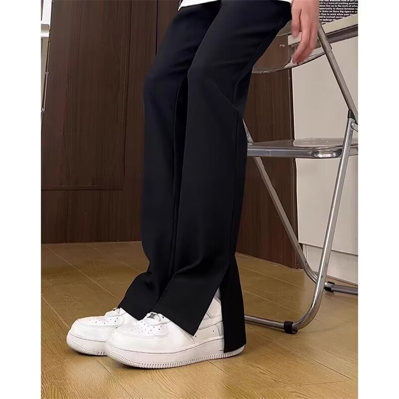 美式直筒微喇叭开叉西裤男春夏季2026新款青少年宽松垂感休闲长裤，男装西裤，星座506A