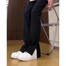 美式直筒微喇叭开叉西裤男春夏季2026新款青少年宽松垂感休闲长裤，男装西裤，星座506A