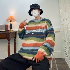 美式圆领毛衣男慵懒风休闲刺绣针织衫M5596P58，男装针织衫/毛衣，星座1116-2