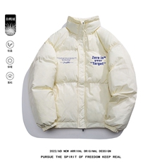 白鸭绒白底22冬季潮流字母印花保暖加厚立领羽绒服YR227P195控258，男装羽绒服，电商A247-1