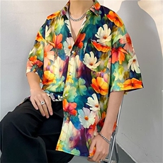 夏威夷风三亚泰旅游短袖花衬衫男沙滩服T5101-P26，男装衬衫，星座1109-3