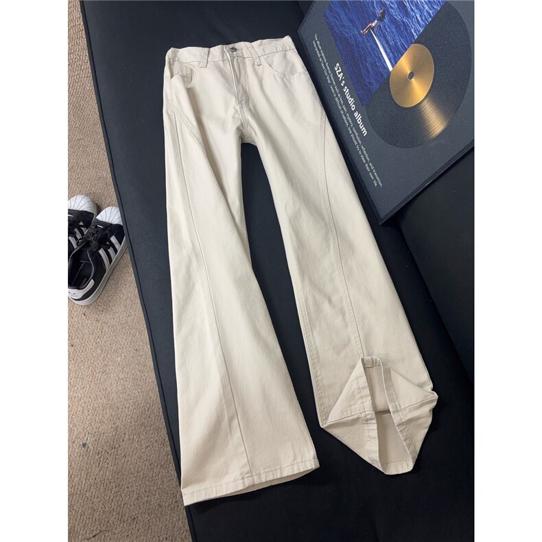 B221 美式ins高街斜切宽松微喇休闲洗褪牛仔裤 LK25589-特P45控78图片