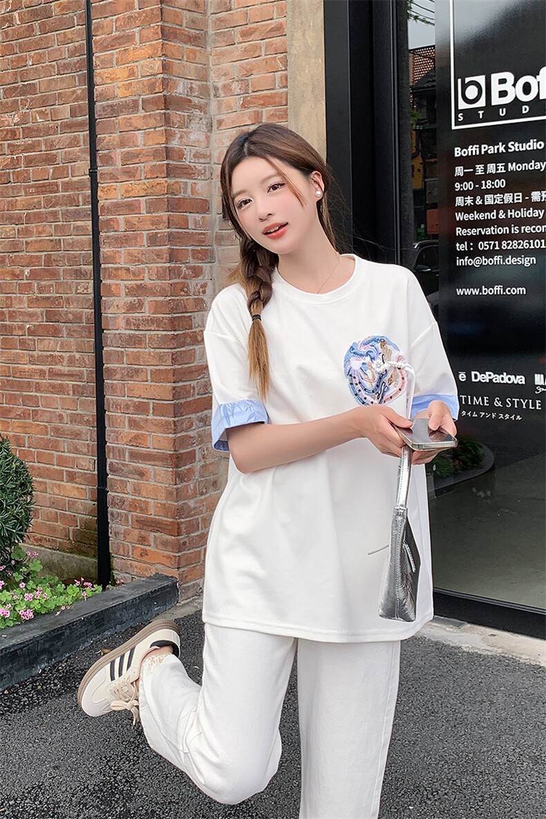 2024女夏季绣花凤凰图P60K89,女装T恤,慧峰