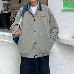 棒球服外套潮牌ins复古灯芯绒夹克男春季港风宽松上衣服J083-P60，男装夹克，星座1008