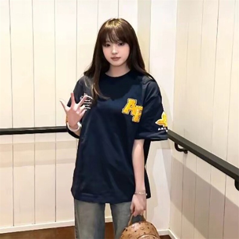 万针全刺绣工艺抖音得物高品质260克重磅纯棉双纱美式高街短袖T恤,男装T恤,电商A486-1