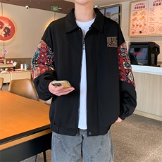 春秋季绣花外套男女同款新款美式夹克XZ102B-1-JK2522P75，男装夹克，星座102B-1