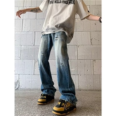 青春流行ins男直筒水洗牛仔裤K2546P48，男装牛仔裤，星座1116-2