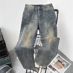 牛仔裤男款春季新款潮牌痞帅修身小脚休闲高级感长裤N0120-P45图片