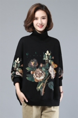 2021年秋季新款潮韩版时尚印花长袖卫衣女宽松显瘦上衣服女棉，女装卫衣/绒衫，简韵佳
