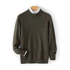 高端商务休闲半高领纯山羊绒衫男士套头毛衣针织衫内搭羊毛衫，男装羊绒套衫，恒标羊绒