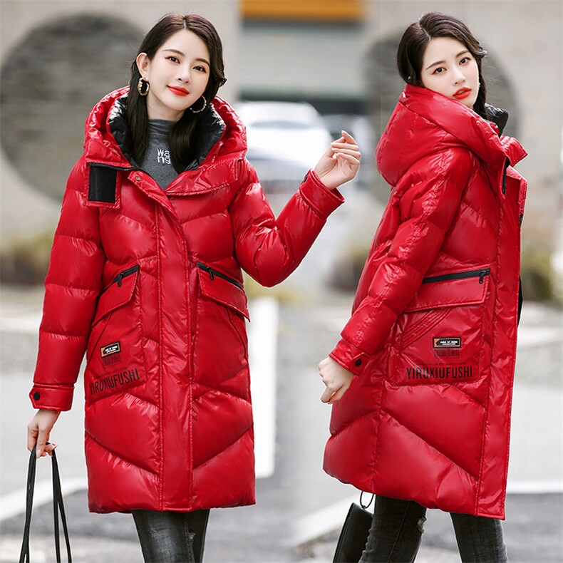 2022年冬季新款简约优雅气质时尚休闲中长款保暖舒适连帽棉衣，女装棉衣/棉服，依如秀(原杭风阁)