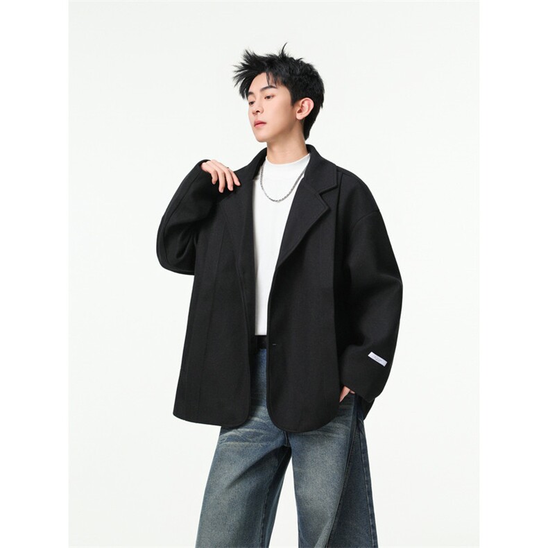 秋冬季西装短款毛呢大衣风衣潮504-F21-P75控118(加棉P85控128),男装西服套装,星座504