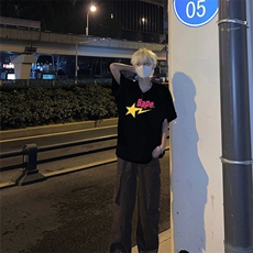 高点击！！纯棉重磅美式复古短袖T恤T38-P35，男装T恤，星座310A-4