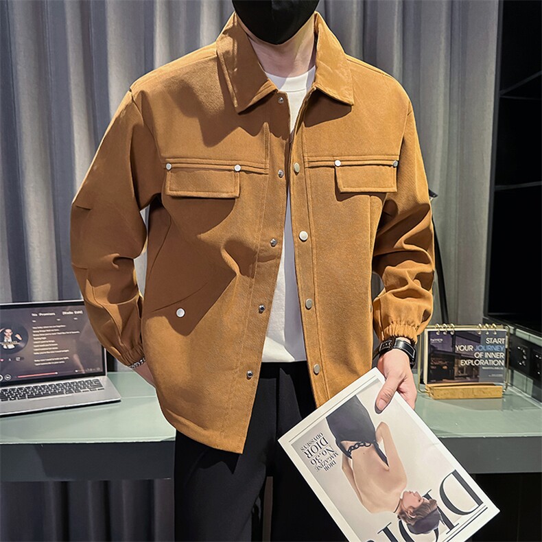 社会小伙秋装新款男时尚工装夹克男店主外套JK82-P78控128米白,男装夹克,星座301B-1