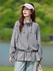 现货2026夏季新款时尚内搭拼接防晒衣两件套旅行户外短外套，女装防晒衣，靓衣阁