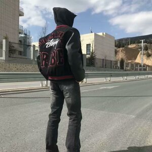 WT103-P74 秋季新款宽松休闲棒球领拉链夹克廓形百搭复古工装图片