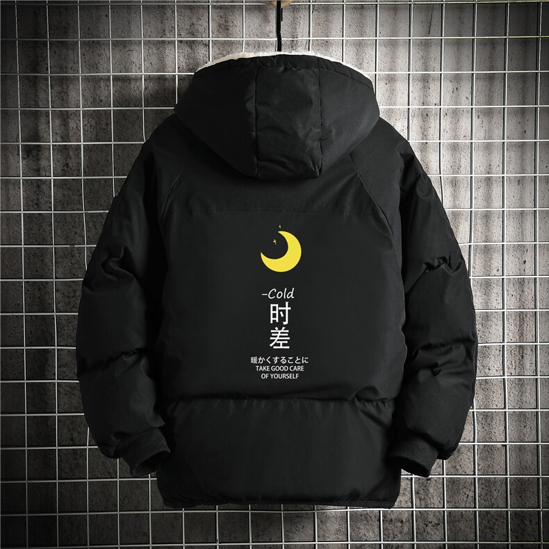 MY16047-P100 加厚加绒连帽衣男大码服男面包服男 网格挂拍图片