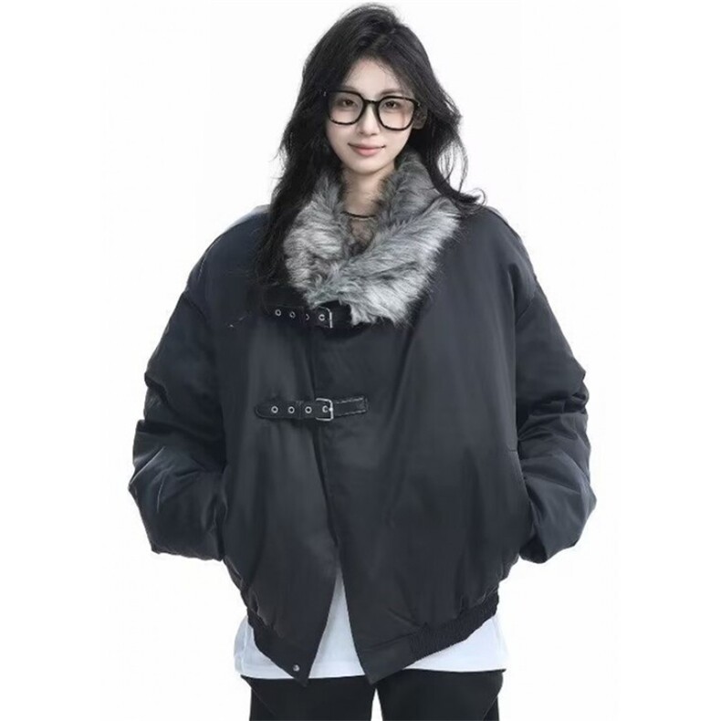 小众大毛领机能冲锋衣夹克棉服ins保暖棉衣外套M6030,男装夹克,星座1116A（原606A-3）