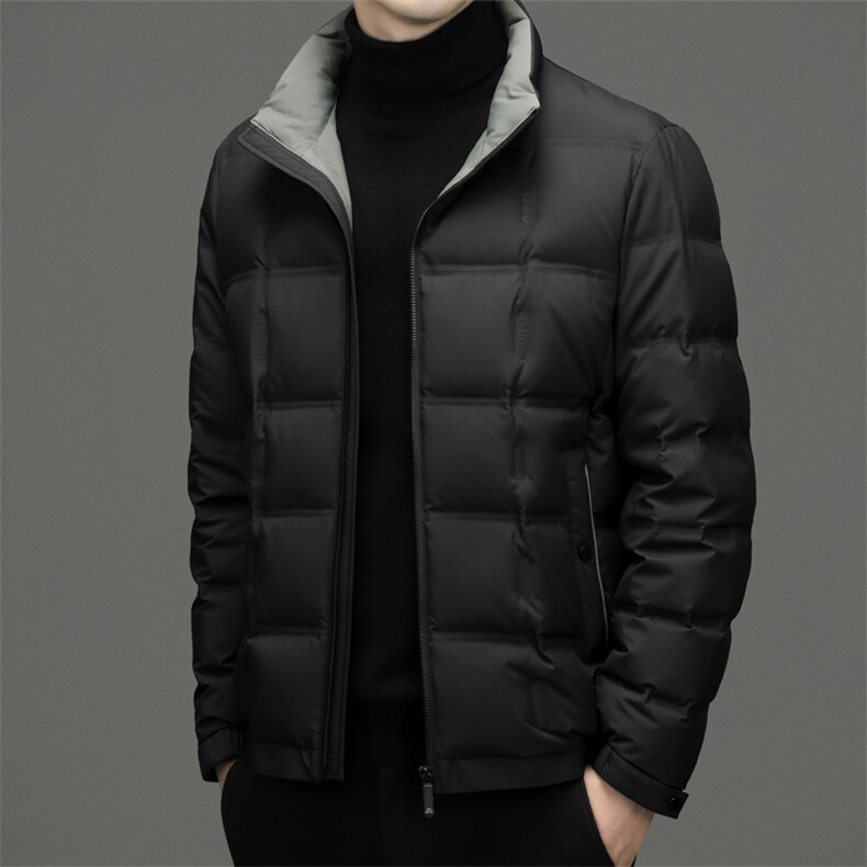 立领羽绒服男士2023冬季新款中年休闲加厚保暖上衣鸭绒外套男装,男装羽绒服,电商B212（原钱塘6029）