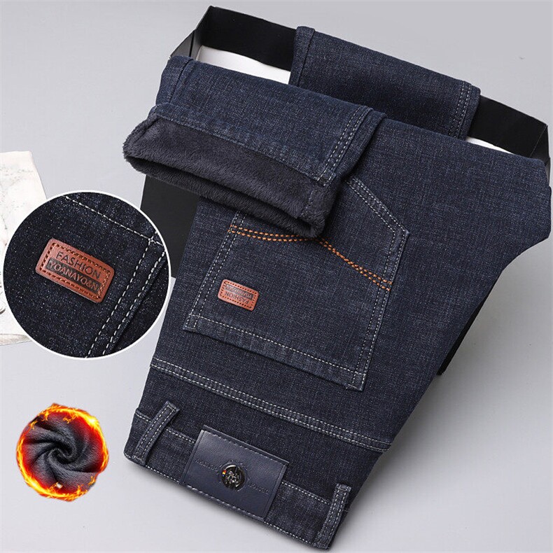 牛仔裤男秋冬加绒宽松直筒潮流休闲长裤百搭弹力潮牌裤子长期做，男装牛仔裤，星座224-1