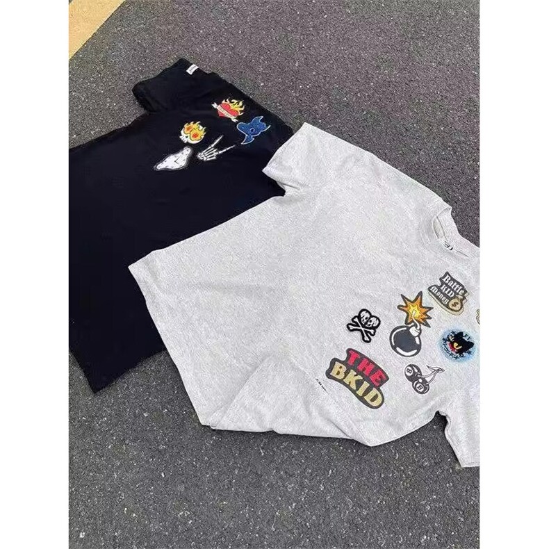 万针全刺绣工艺高品质260克双纱纯棉美式高街短袖T恤特P33,男装T恤,电商A486-1