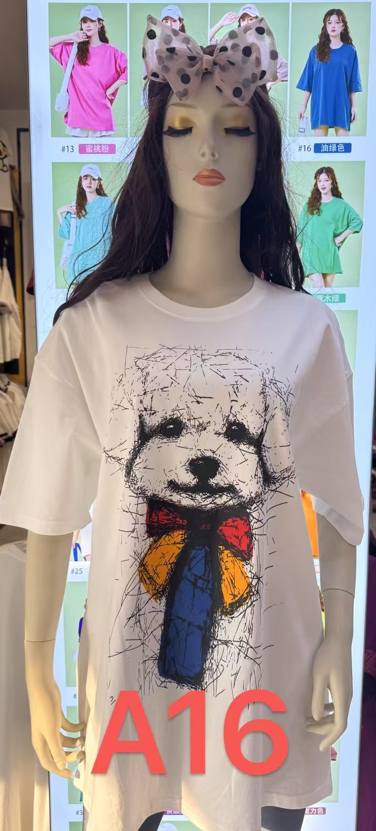 夏季新款卡通图案印花短袖T恤女休闲上衣,女装T恤,大洋妞羊绒二店