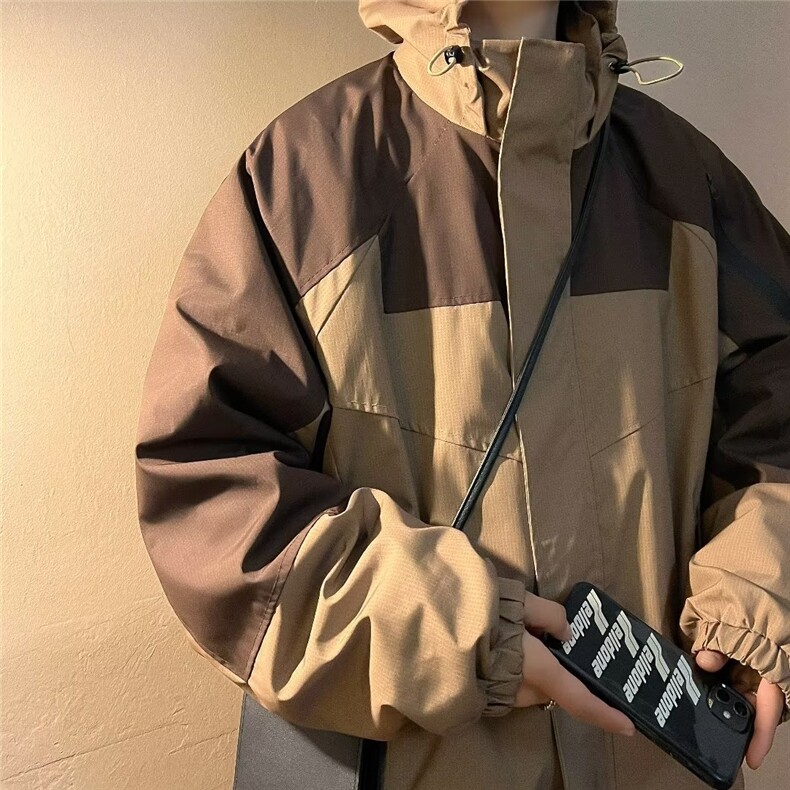 拼色山系户外冲锋衣男女春装防水三合一可拆卸登山夹克W2074P68,男装夹克,星座1116-2