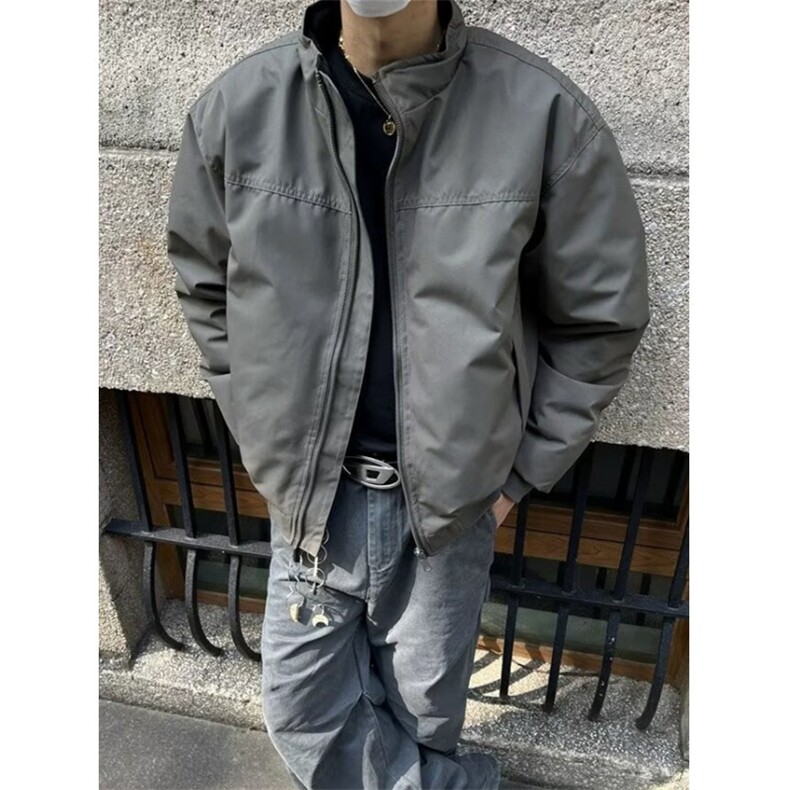 冬款痞帅廓形立领飞行夹克棉服外套男加厚保暖冲锋衣夹棉MZ9600，男装夹克，星座1116A（原606A-3）