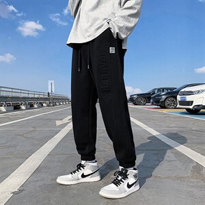 新春男韩版潮流港风休闲立体印花松紧束脚宽松休闲裤FNY2322-P45图片