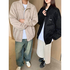 复古麂皮绒立领外套男女潮牌休闲百搭韩版宽松夹克春秋款美式痞帅，男装夹克，星座506A