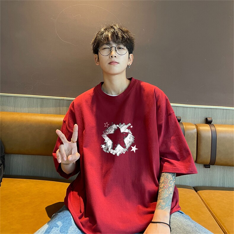 220g纯棉美式夏季短袖t恤男DT423-特批19控38,男装T恤,电商B370