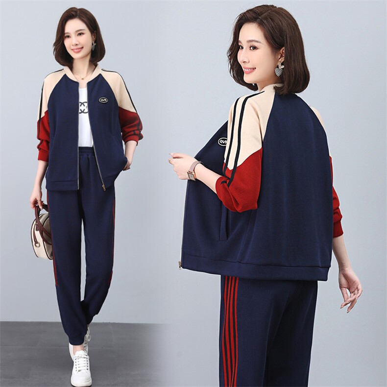 运动装套装女2025新款中老年女装时尚休闲中年妈妈运动服两件套装,女装套装/套裙,涵誉