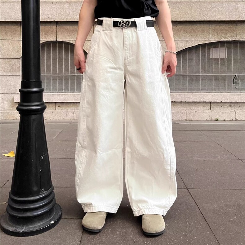 阔腿牛仔裤男款夏季美式潮牌直筒裤高街显瘦裤子NZ9020图片