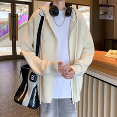 春秋重磅小香风加厚针织开衫宽松高级感小众拉链毛衣外套，男装针织衫/毛衣，星座716-3