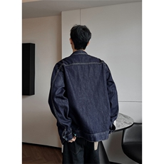 2025新款净版水洗翻领潮流牛仔夹克情侣款外套N2601/P105，男装工装外套，星座202