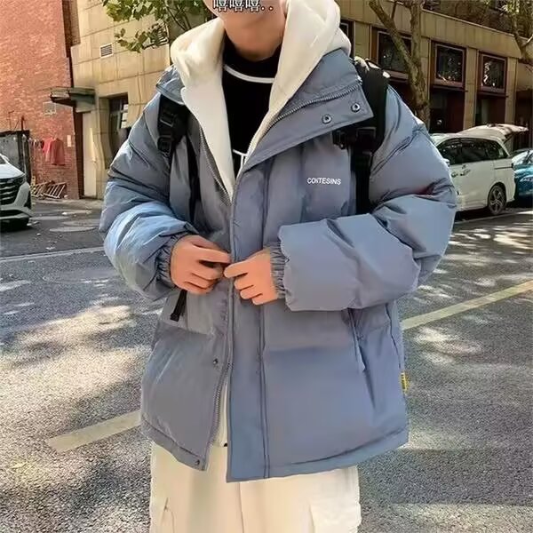 春秋新款美式百搭宽松棉衣男士韩版休闲简约假两件外套情侣上衣,男装棉衣,星座1013-1